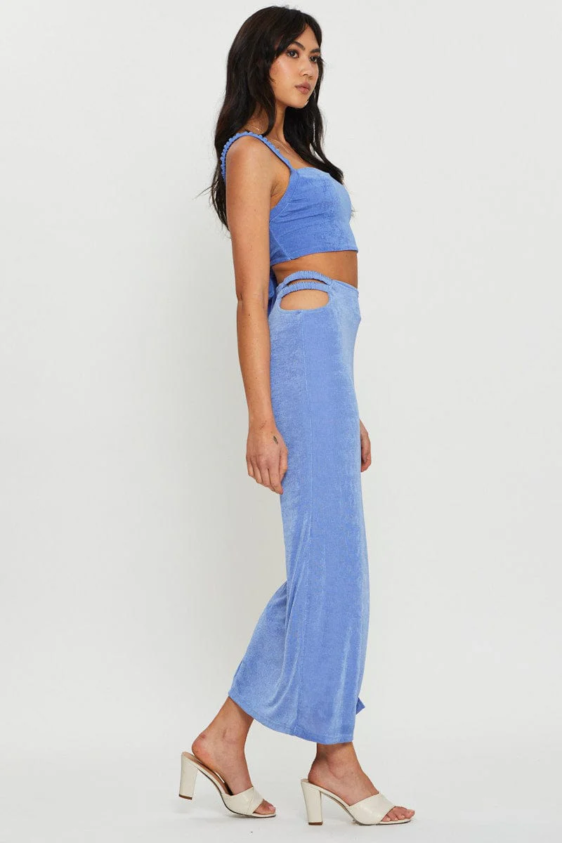 Purple Maxi Skirt Side Split - Image 3