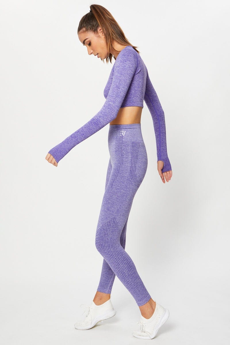 Purple Seamless Activewear Leggings - Image 4