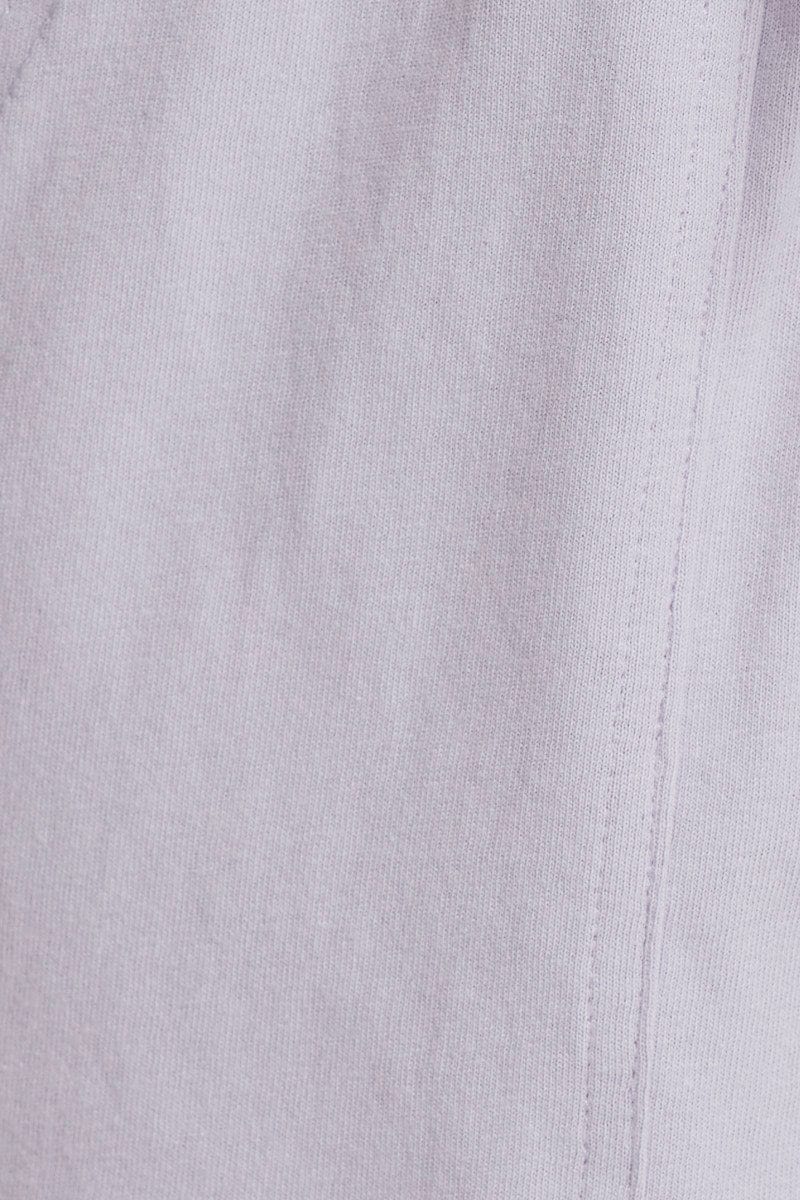 Purple Tie Front Elastic Waist Track Short - Image 6