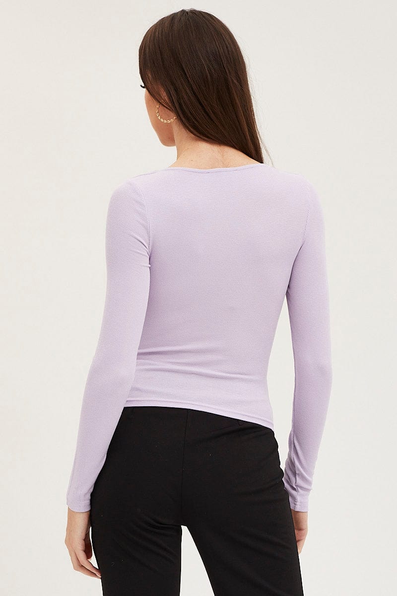 Purple Twist Front Top Ribbed - Image 4
