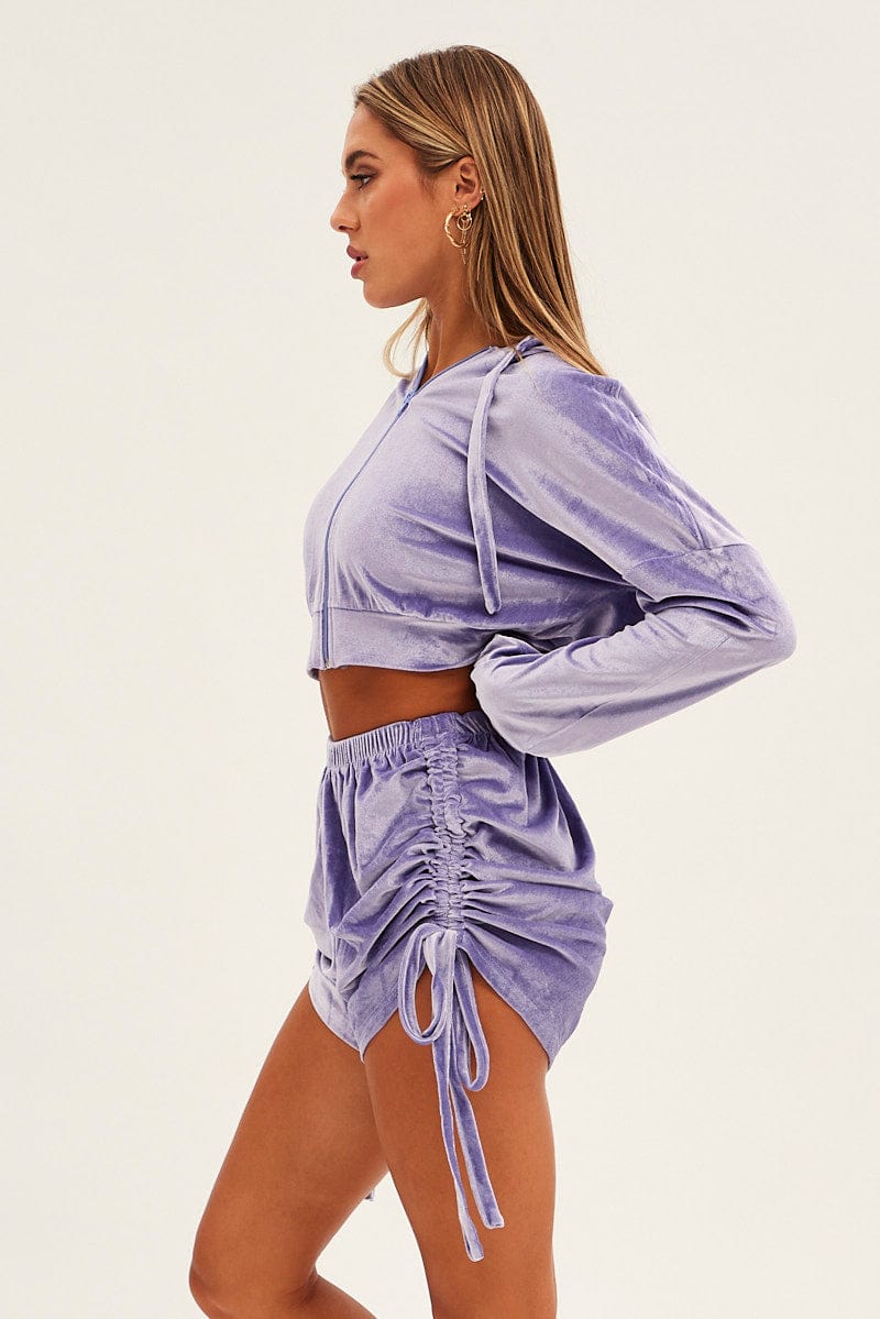 Purple Velvet Shorts - Image 4