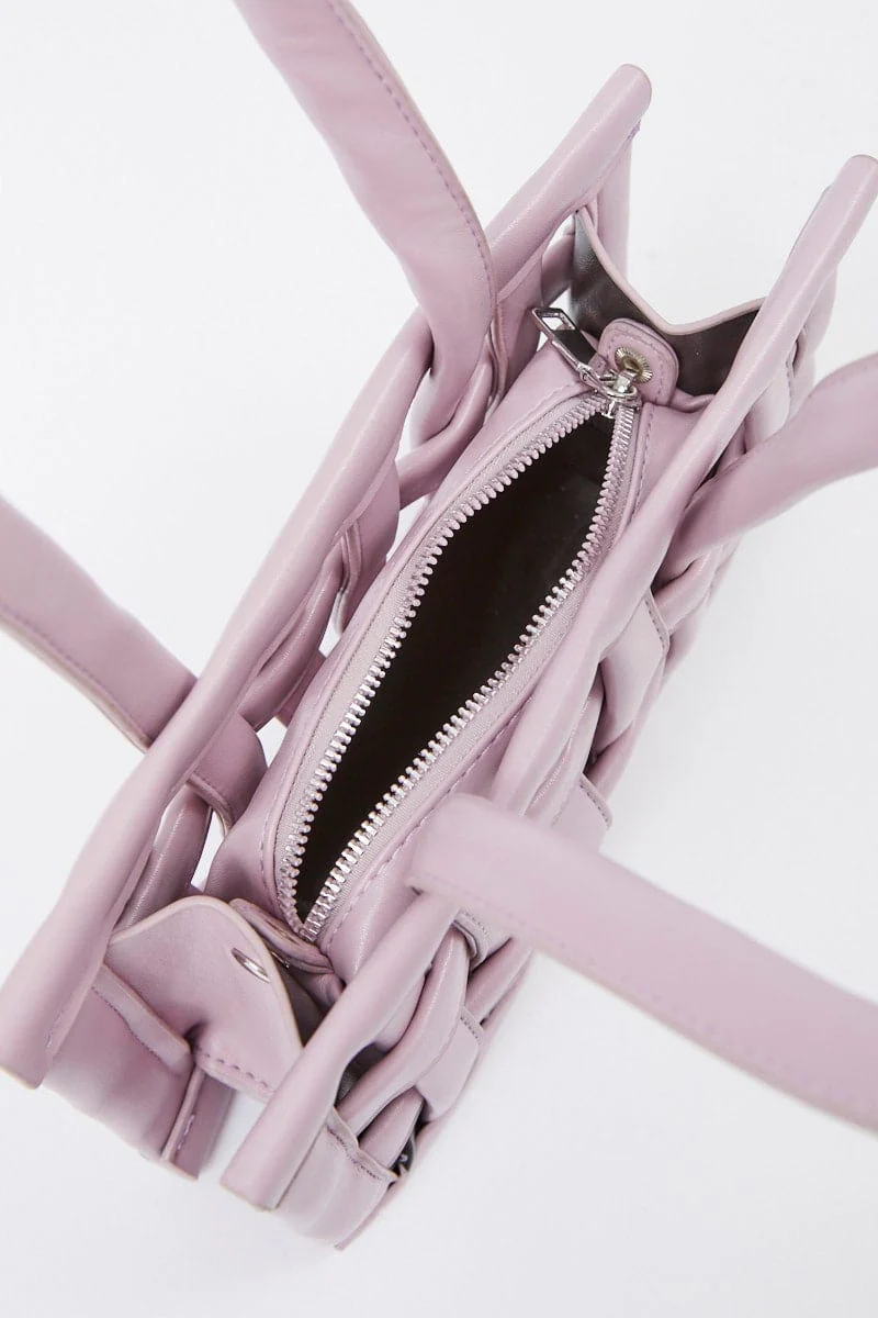 Purple Woven Detail Handbag - Image 2