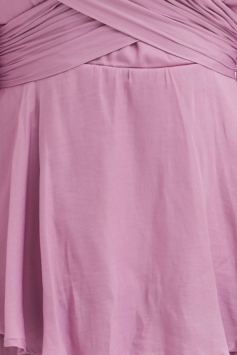 Purple Wrap Playsuit Long Sleeve - Image 6