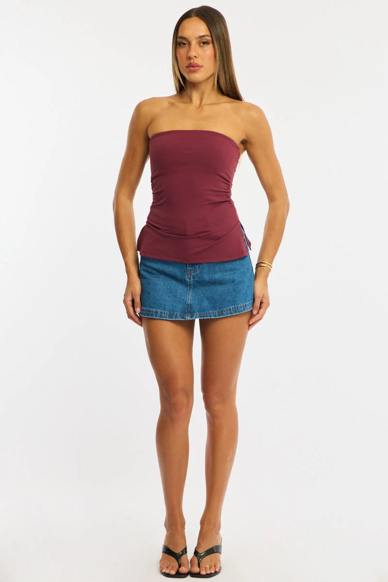 Red Bandeau Top Side Split - Image 2