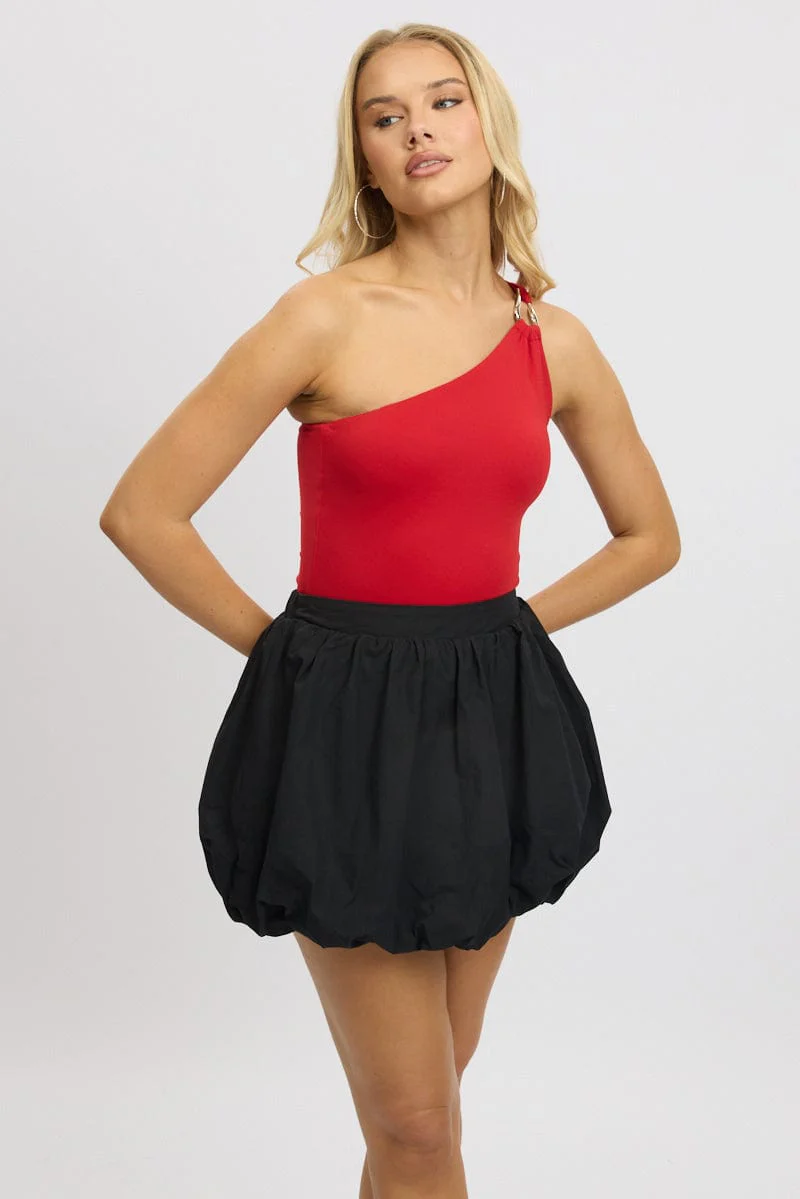 Red Bodysuit One Shoulder Supersoft - Image 2