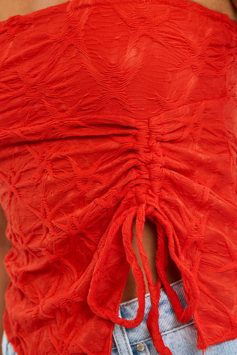 Red Boob Tube Top Textured - Image 5