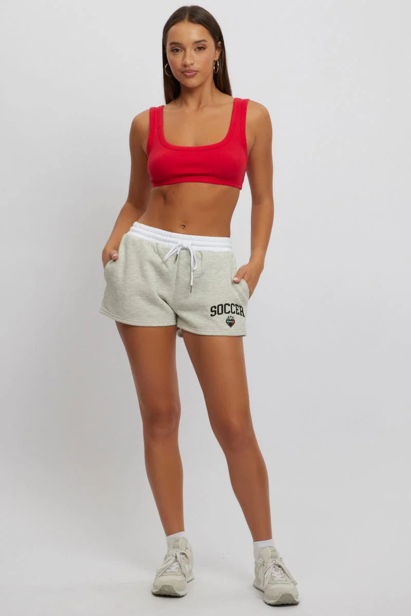 Red Bralette Rib Jersey - Image 2