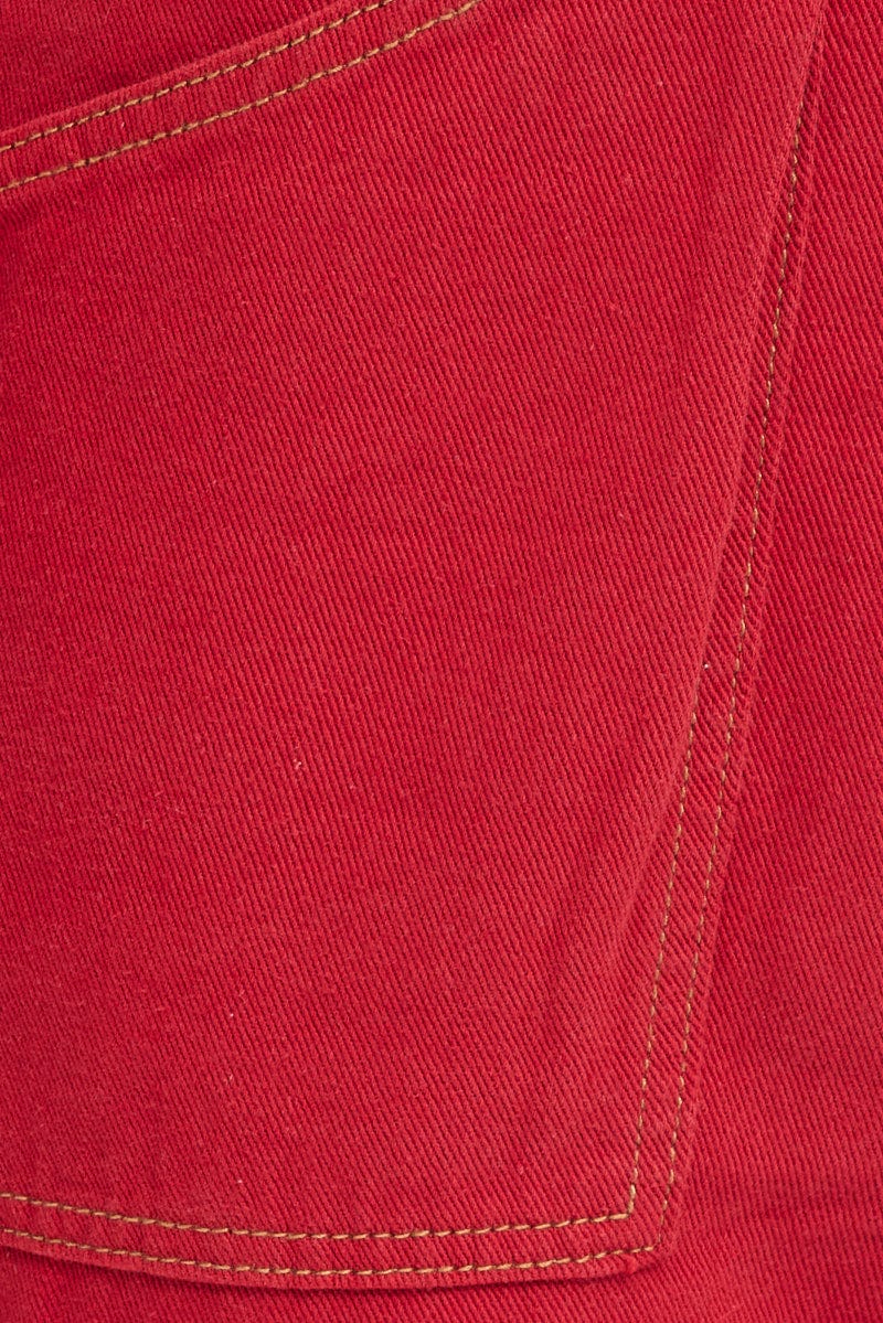 Red Cargo Jeans Mid Rise - Image 6