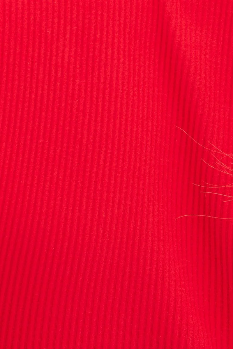 Red Collar Top Short Sleeve Seamless - Image 7