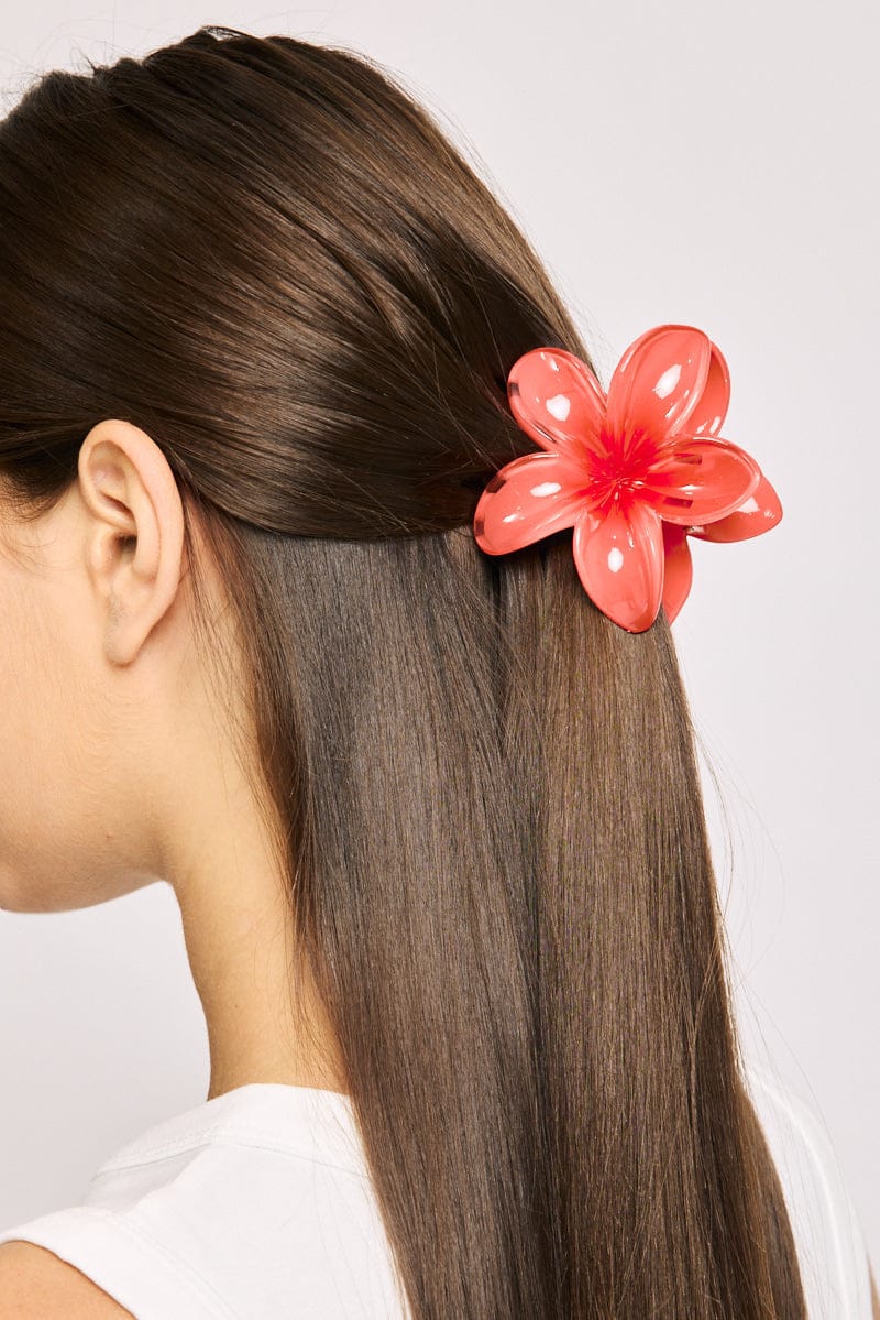 Red Flower Claw Clip - Image 2