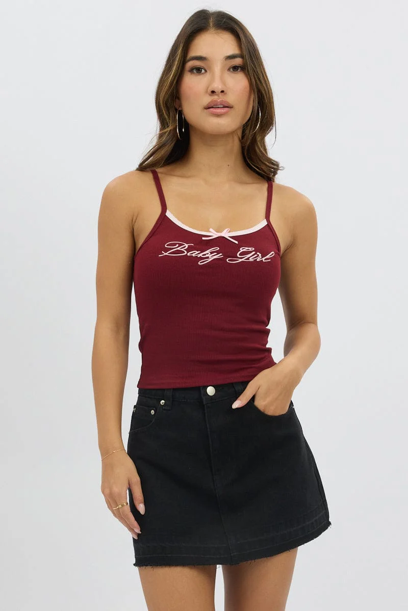 Red Graphic Singlet Rib - Image 3