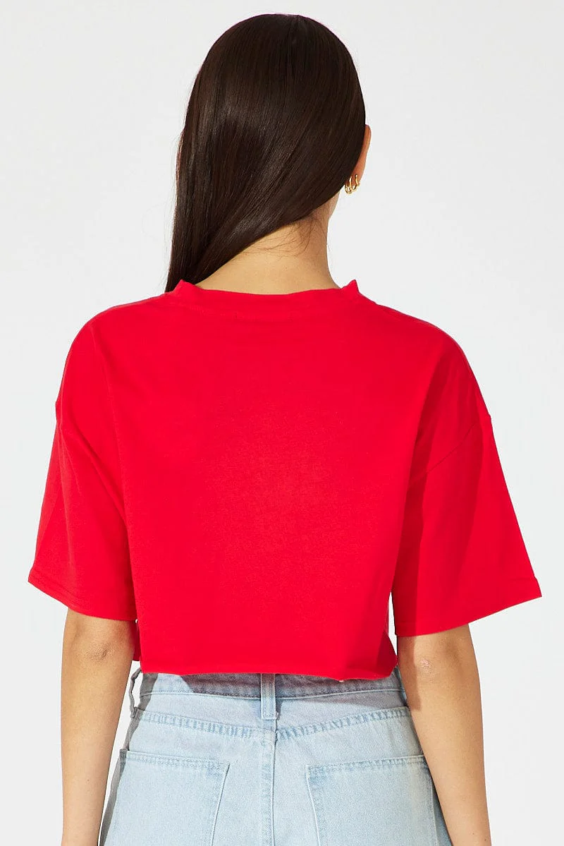 Red Graphic Tee Short Sleeve - Image 5