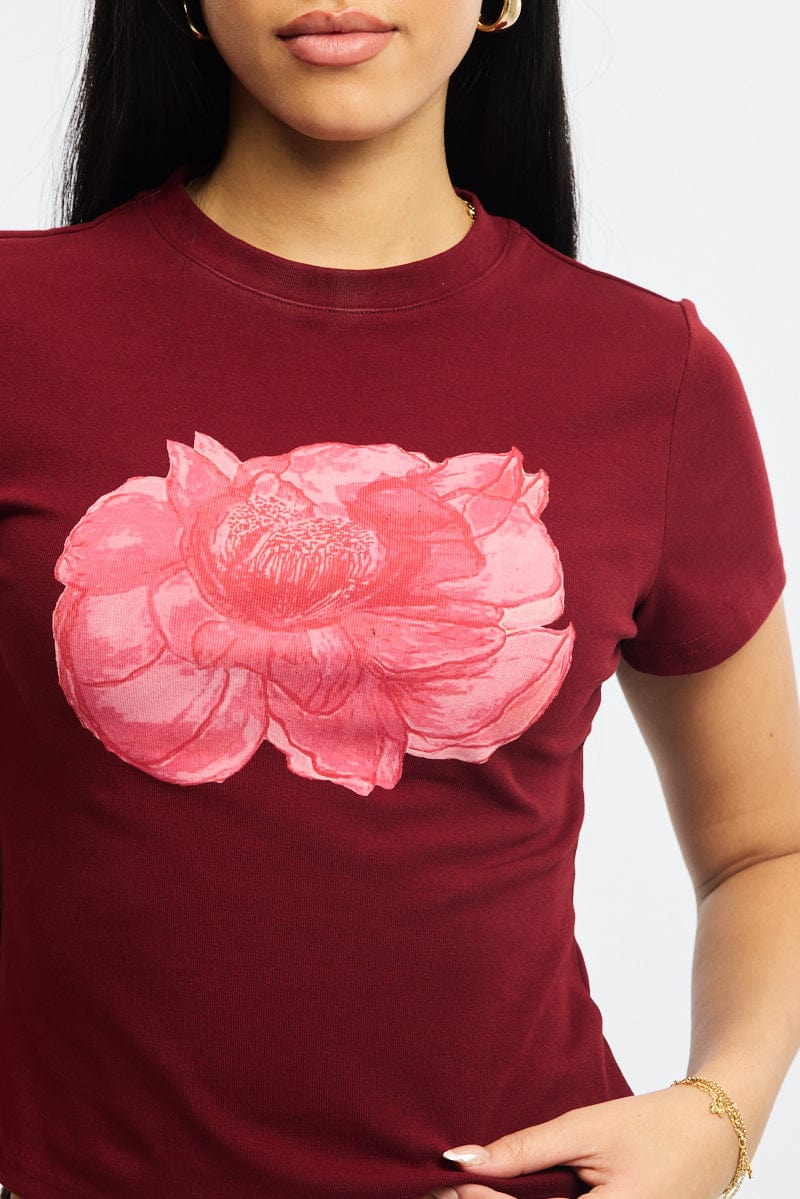 Red Graphic Tee Short Sleeve - Image 5
