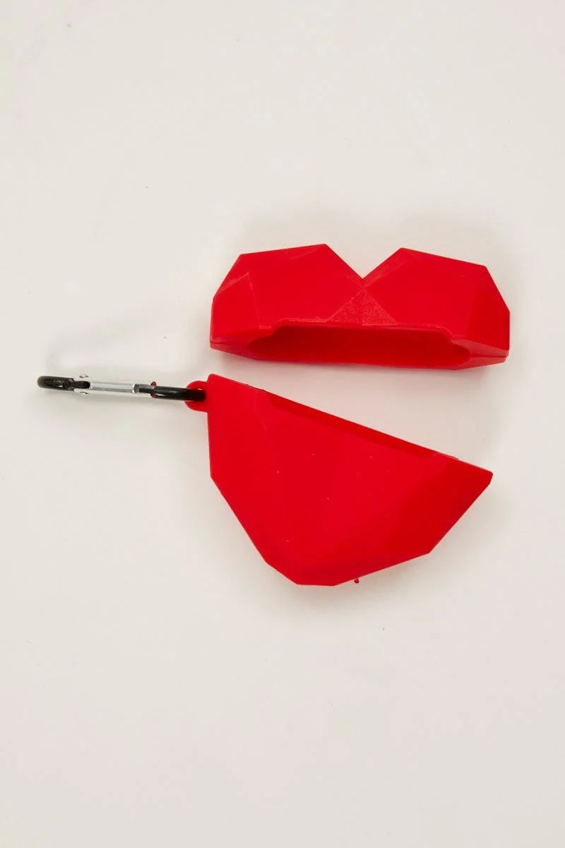 Red Heart Shape Air Pod Case - Image 2