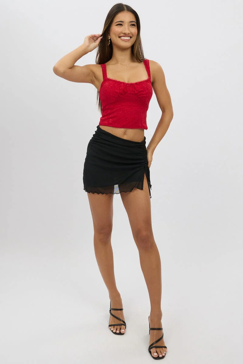 Red Lace Top Sleeveless - Image 3