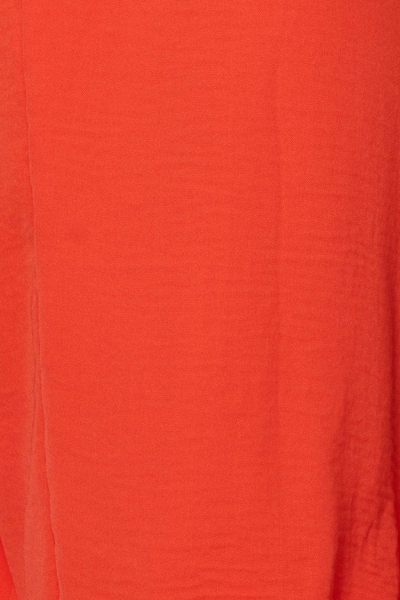 Red Midi Dress Short Sleeve Sweetheart Neckline - Image 6