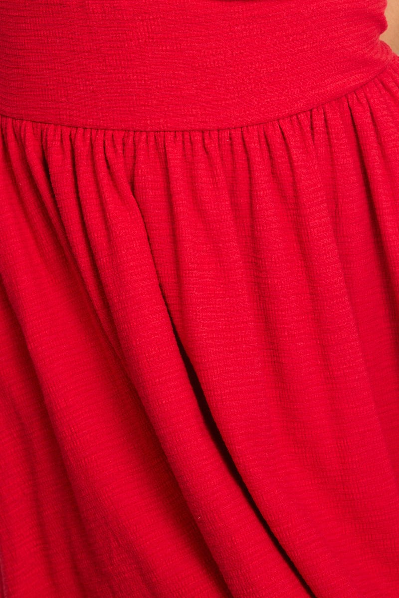 Red Off Shoulder Mini Dress - Image 5