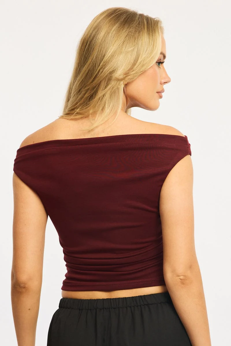 Red Off Shoulder Top - Image 4