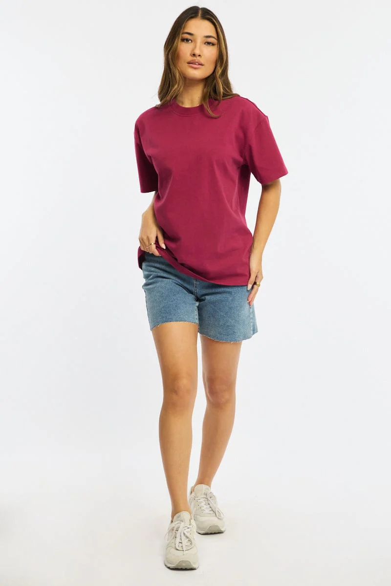 Red Oversized Tee Short Sleeve - Image 2
