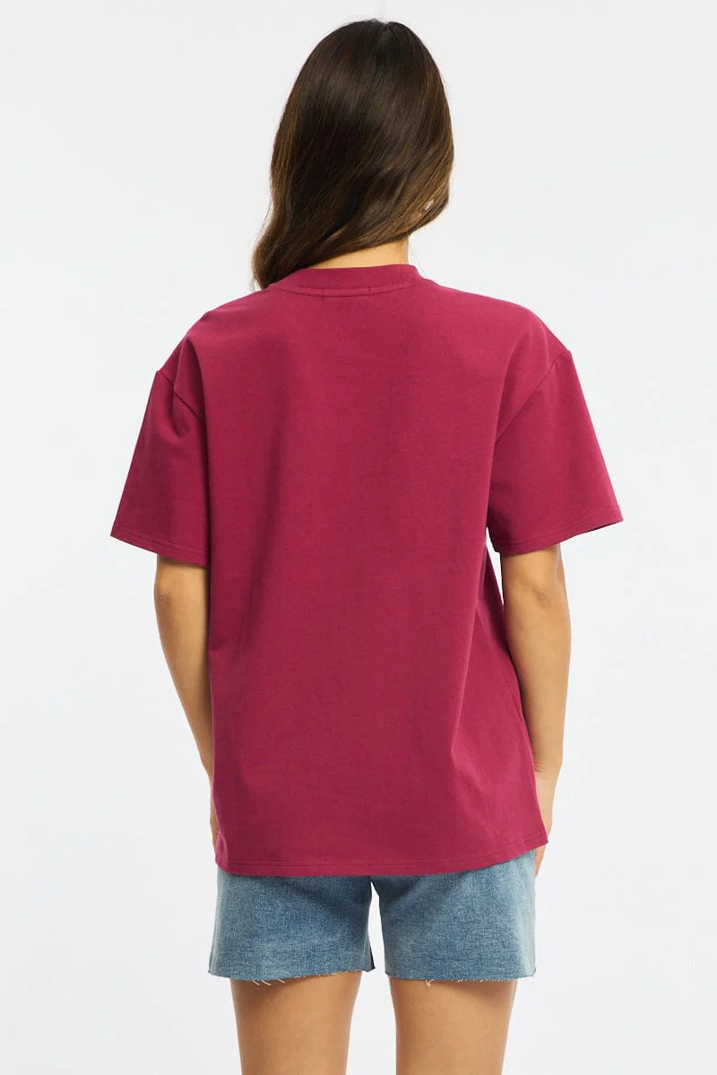 Red Oversized Tee Short Sleeve - Image 4