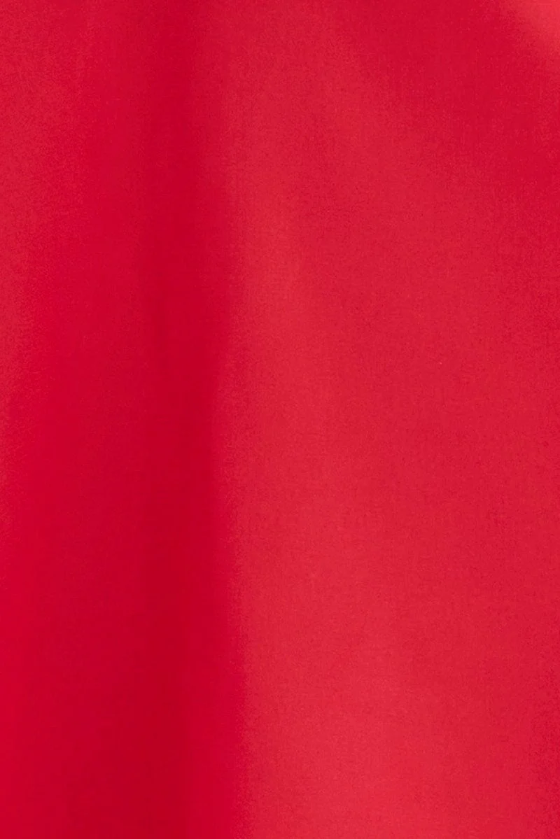 Red Plunging Nightie Strappy Lace Trim Satin Slip - Image 6