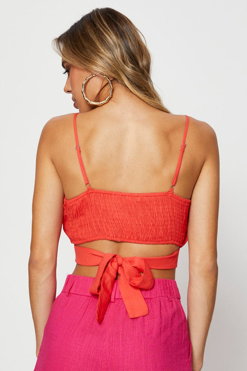 Red Singlet Sleeveless Crop - Image 5