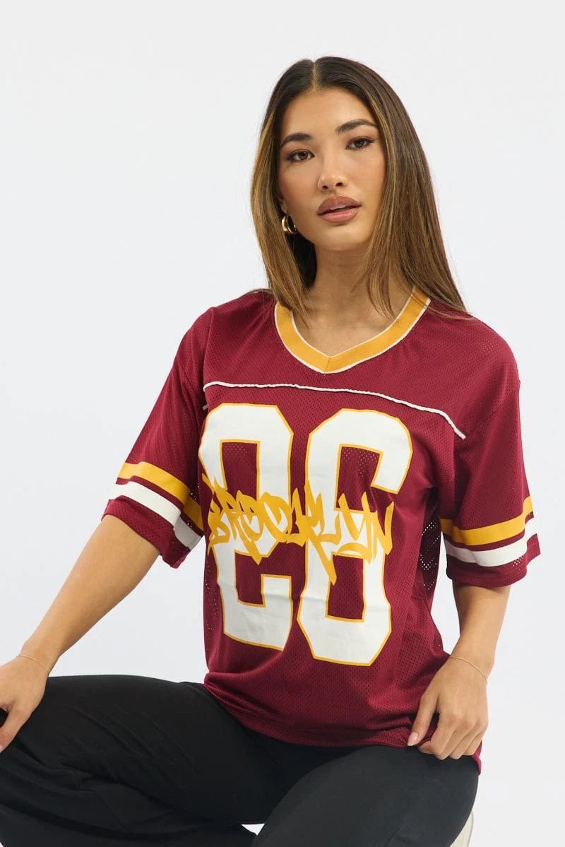 Red Sport Tee Short Sleeve - Image 2