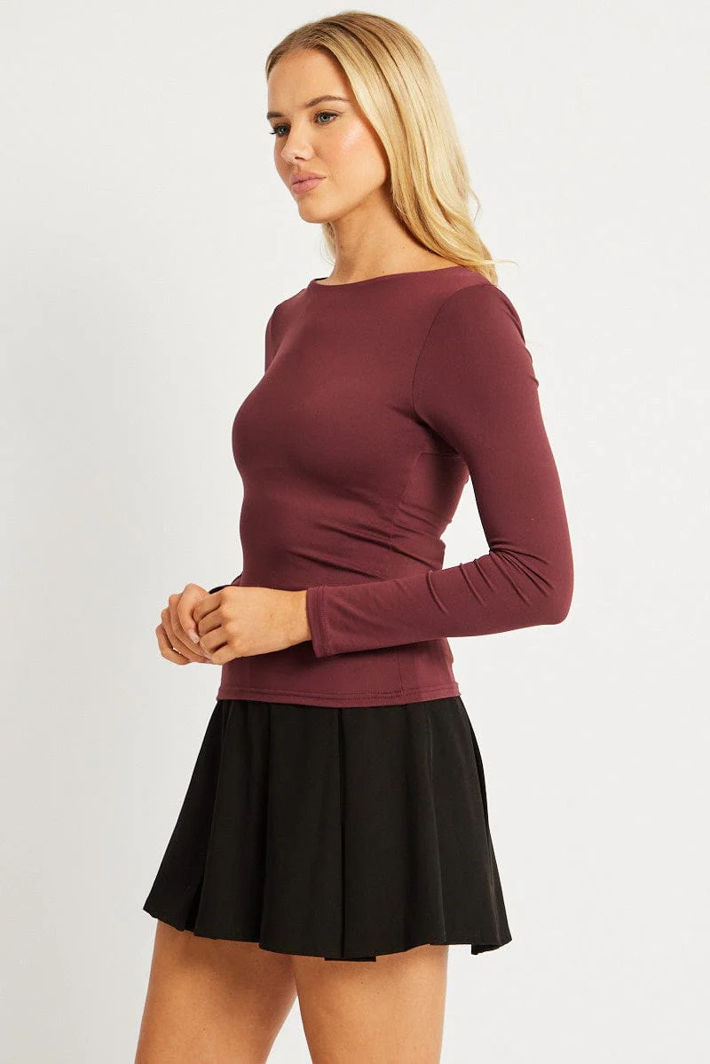 Red Supersoft Top Long Sleeve Backless - Image 4