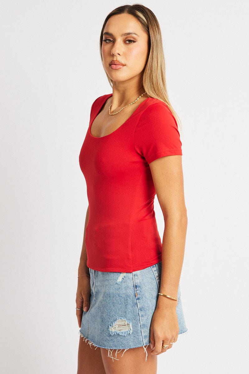 Red Supersoft Top Short Sleeve - Image 5