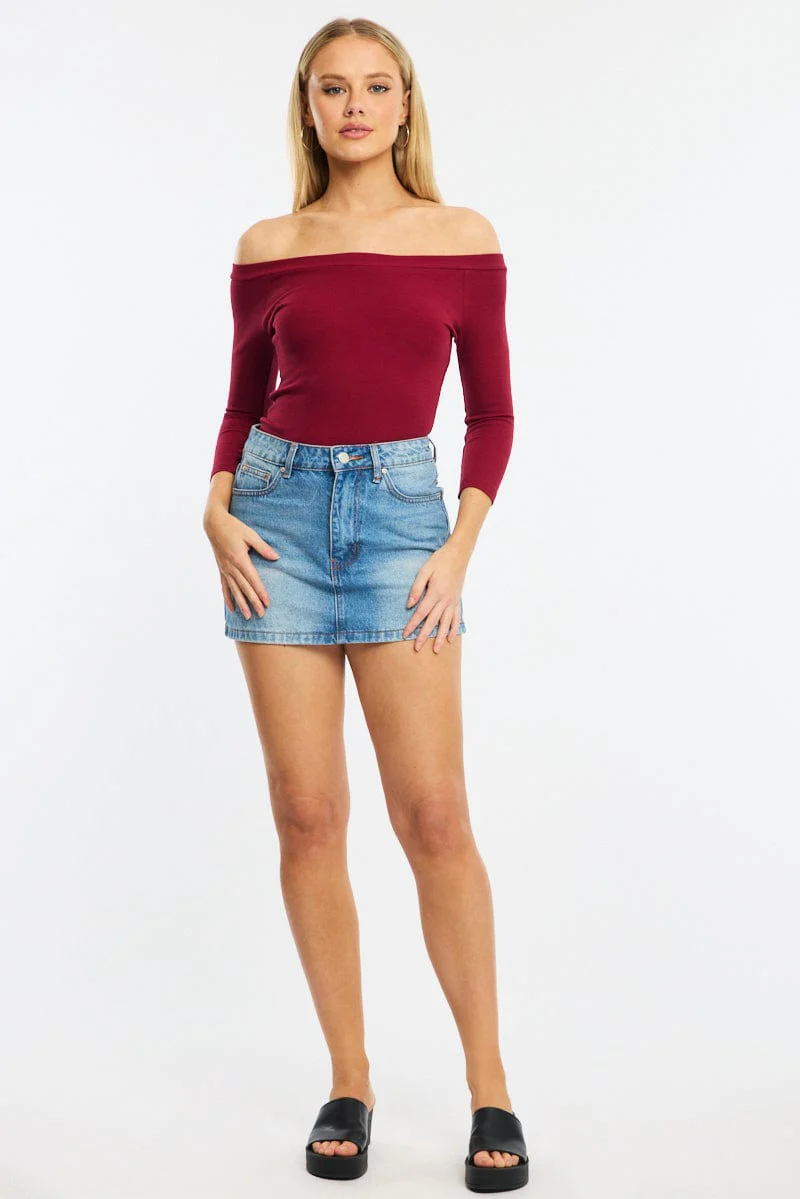 Red Top 3/4 Sleeve - Image 2
