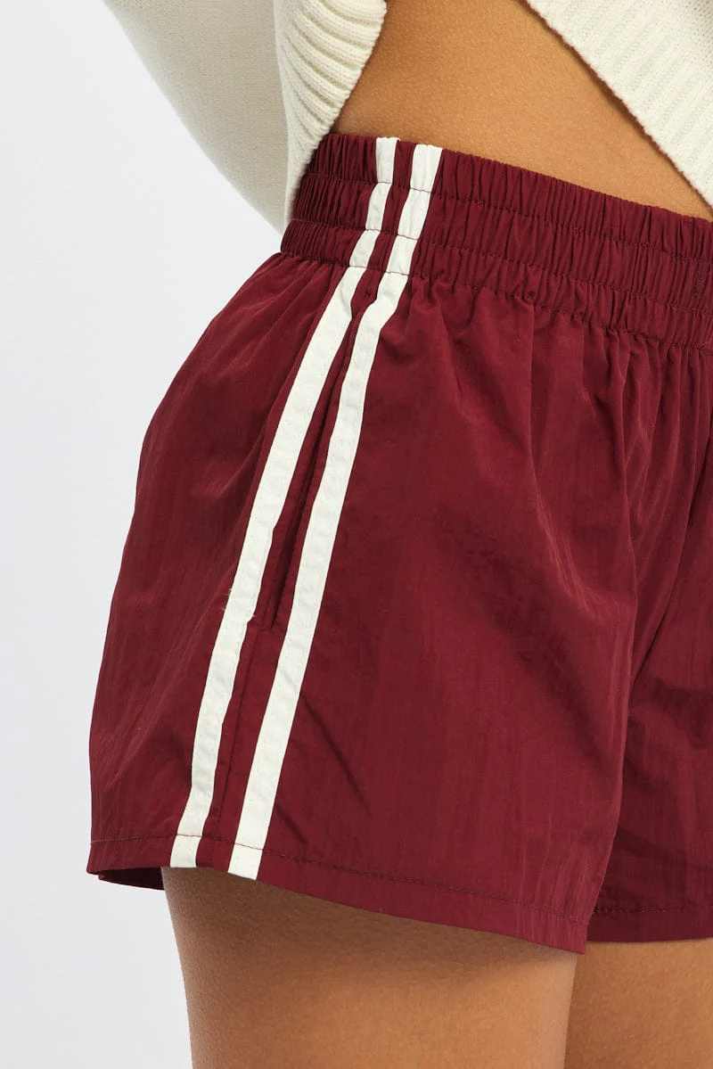 Red Track Shorts Mid Rise - Image 6