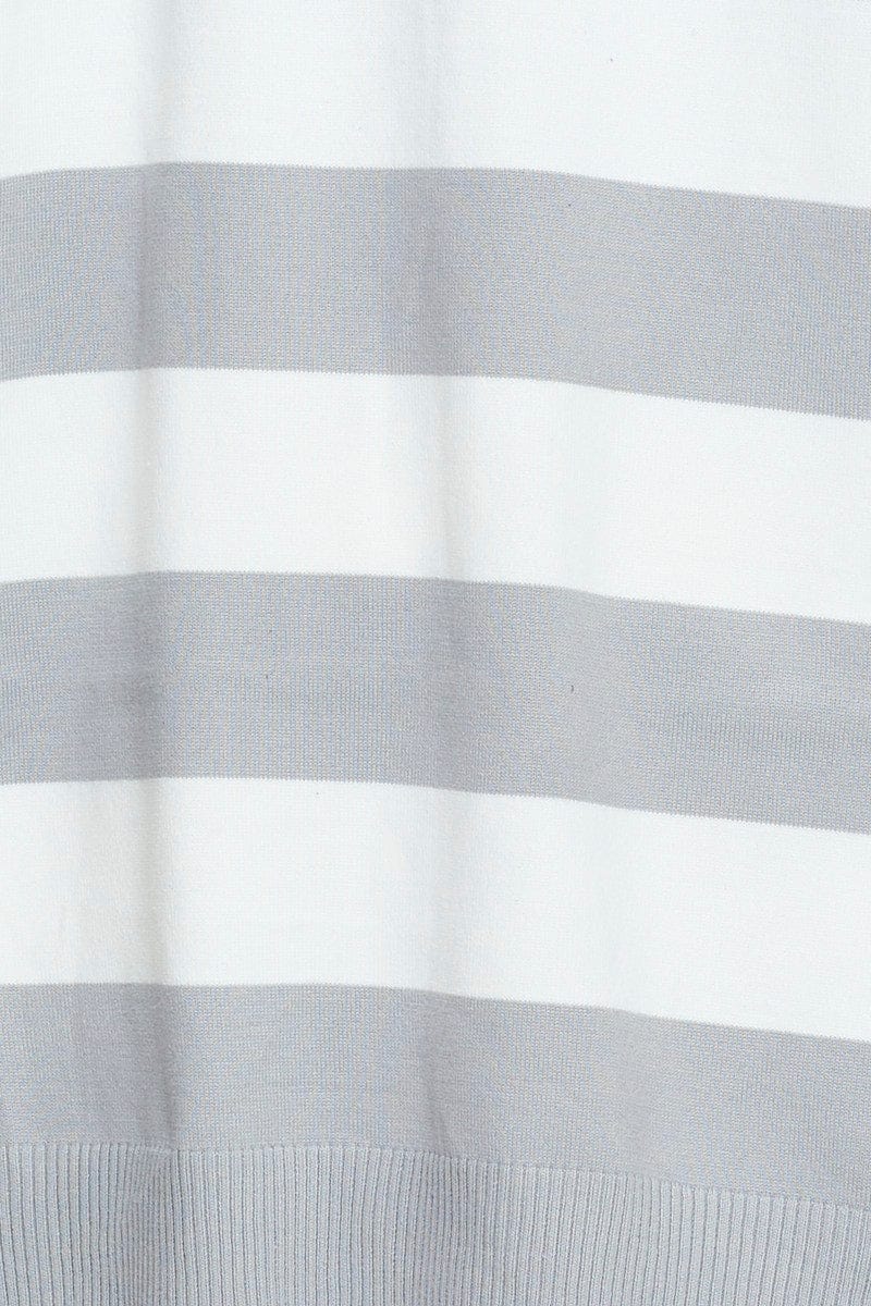 Stripe Knit Cardigan Long Sleeve Relaxed Longline - Image 6