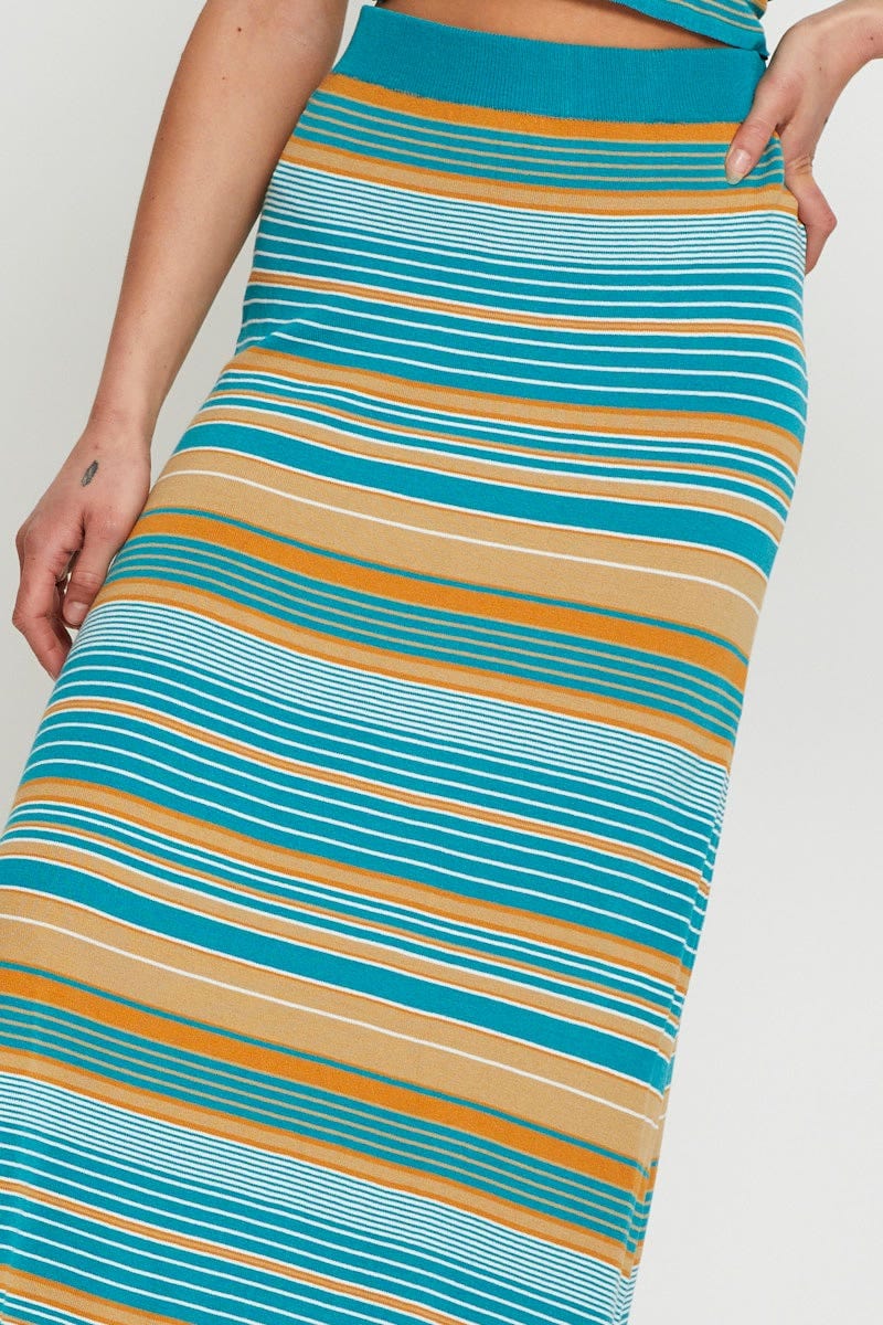 Stripe Knit Skirt Maxi - Image 5