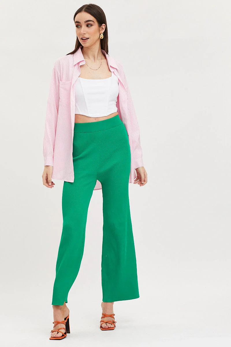 Stripe Oversized Shirts Long Sleeve Collared - Image 2