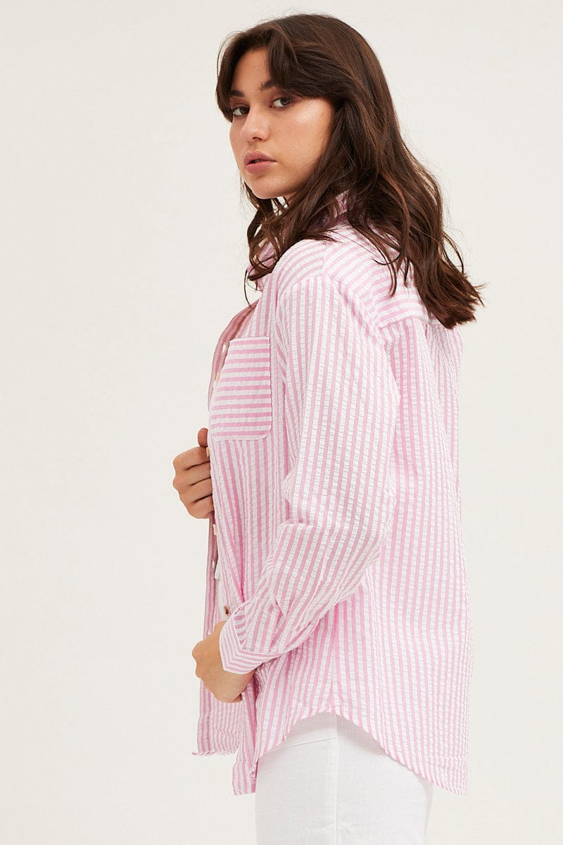 Stripe Shirt Long Sleeve Cotton - Image 4