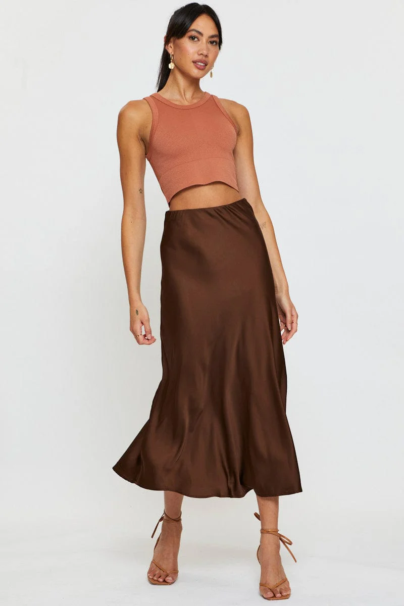 Tan Tank Top Sleeveless Crew Neck Seamless - Image 2