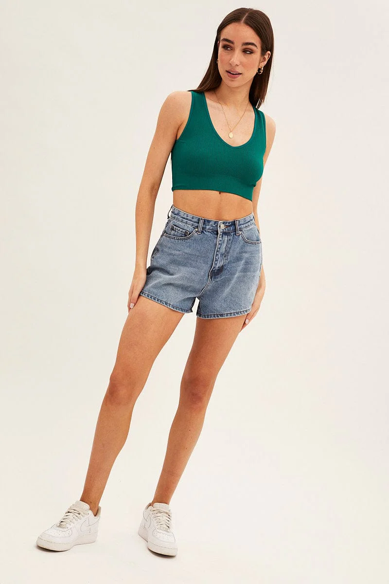 Green Tank Top Sleeveless Seamless - Image 2