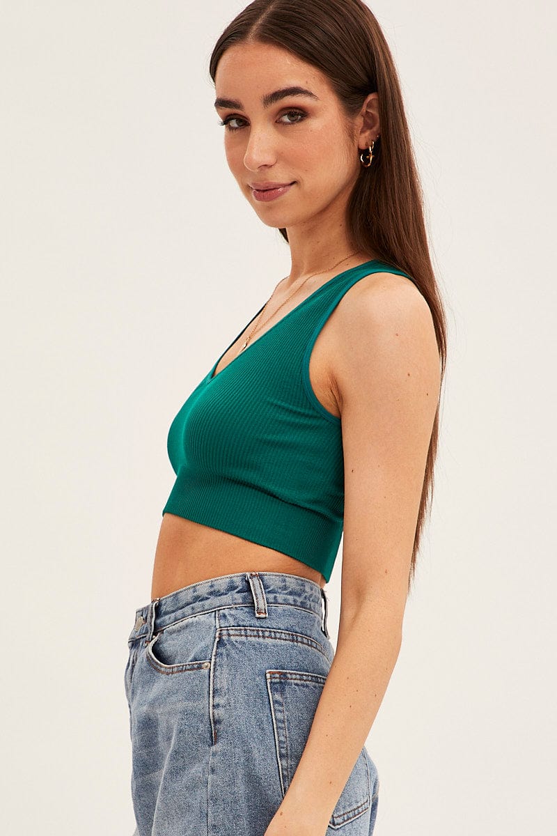 Green Tank Top Sleeveless Seamless - Image 4