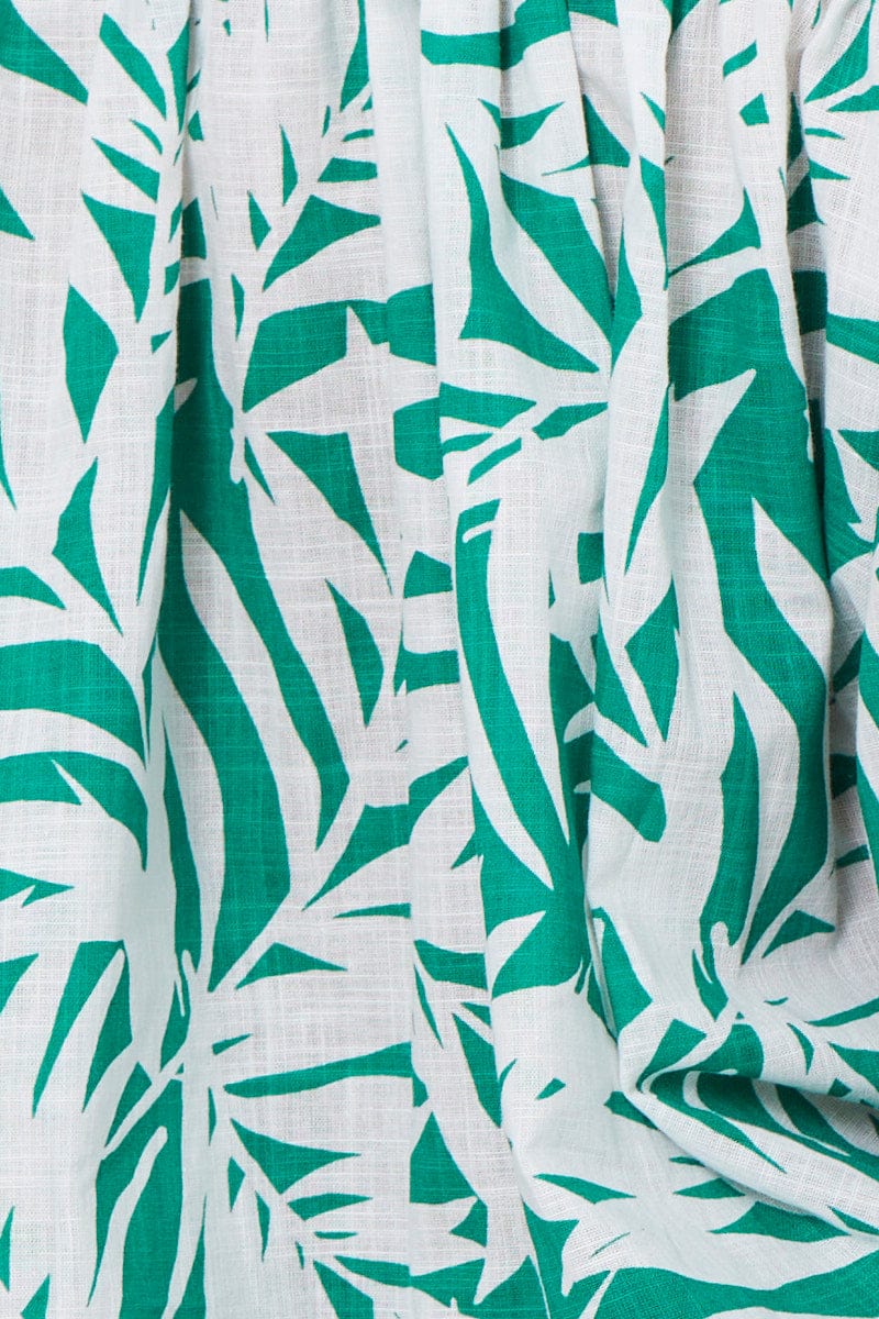 Trop Print Crop Top Long Sleeve Off Shoulder - Image 6