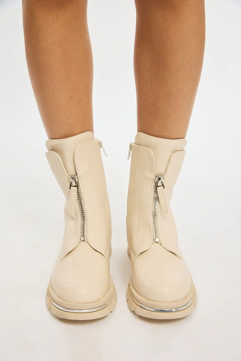 White Ankle Boots - Image 2