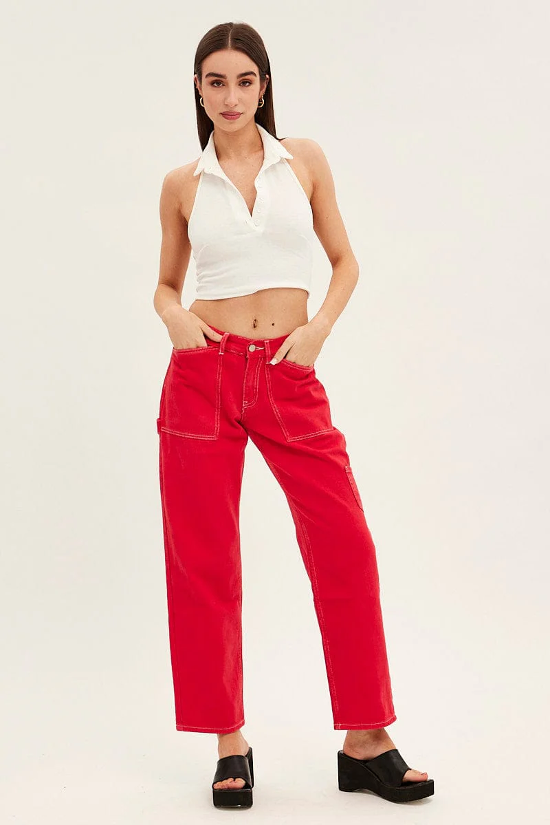 White Backless Crop Top - Image 2