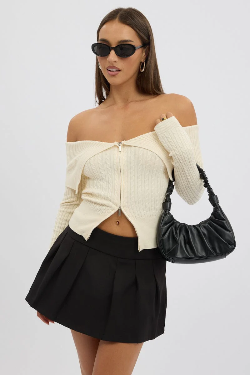 White Bardot Cardigan - Image 2