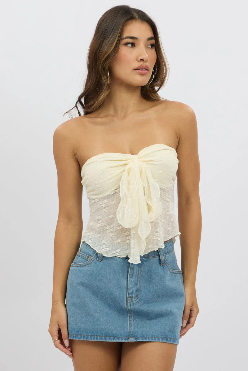 White Boob Tube Top Lace - Image 3