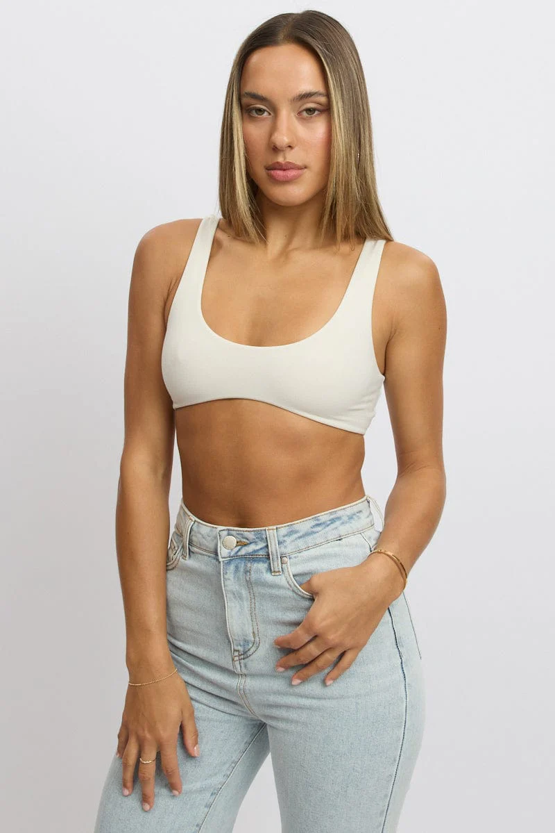 White Bralette Seamless Cropped