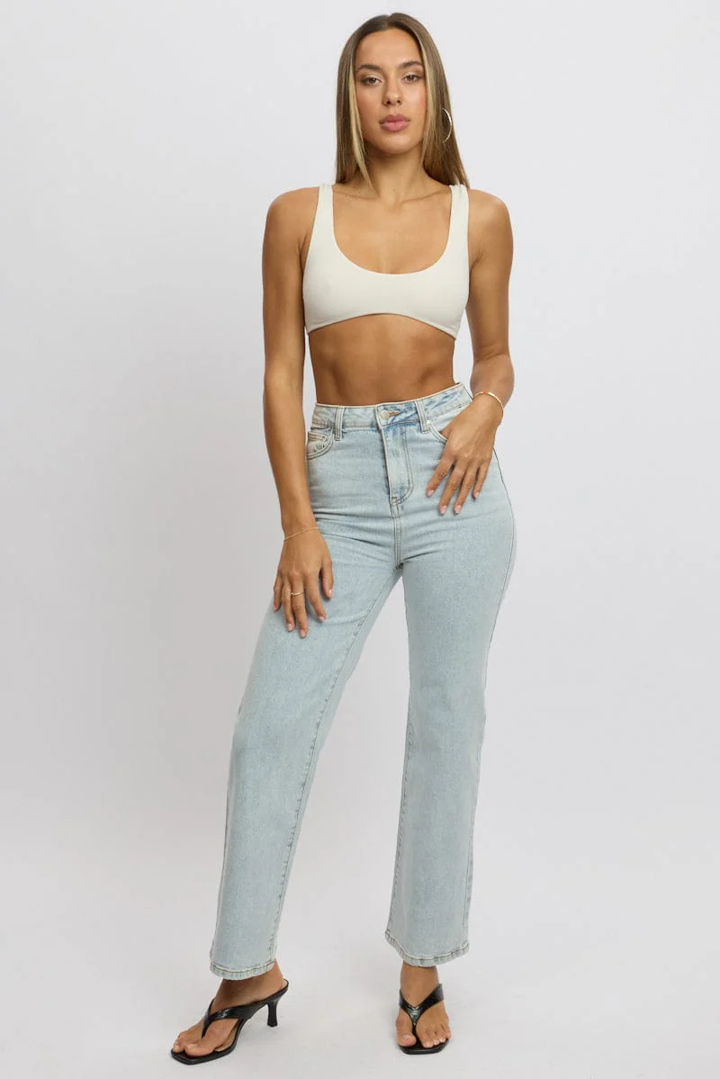 White Bralette Seamless Cropped - Image 2