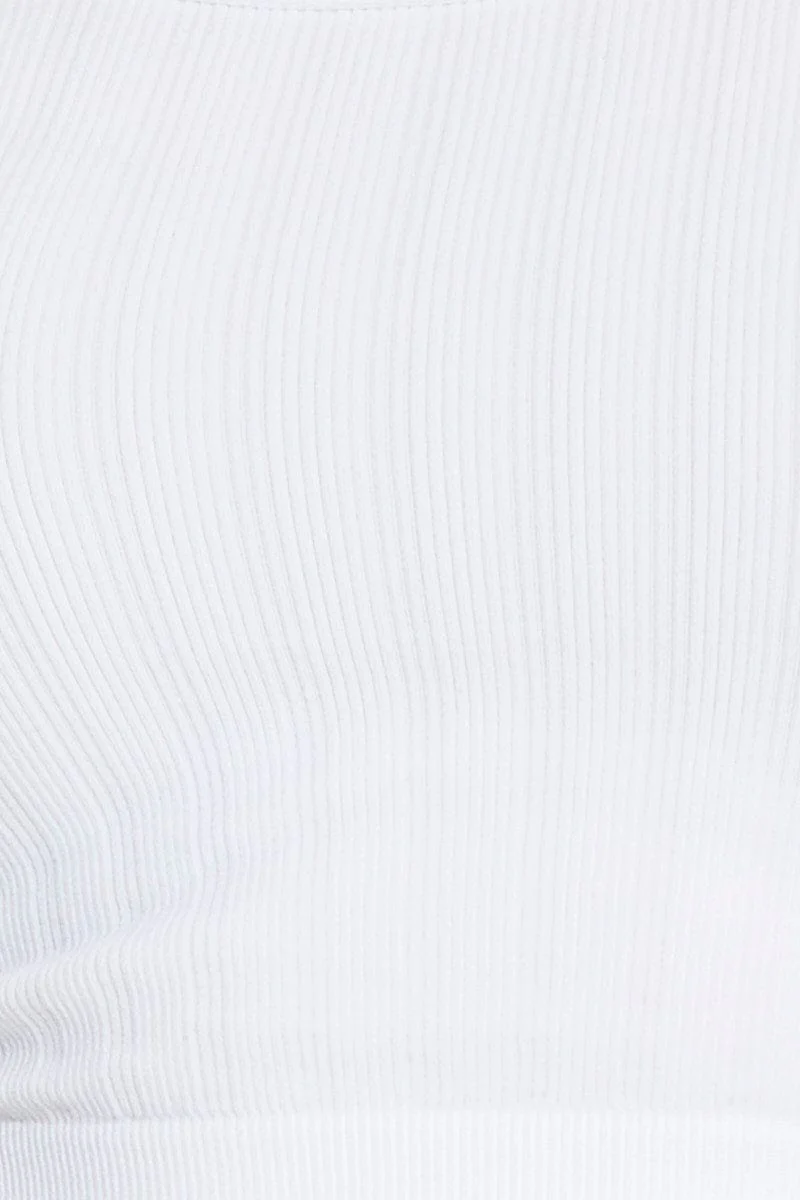 White Bralette Top Seamless Crop - Image 6
