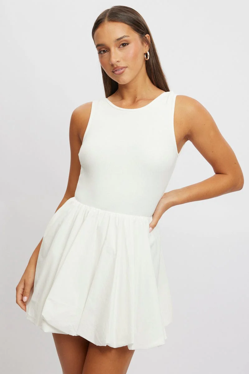 White Bubble Dress Mini - Image 3