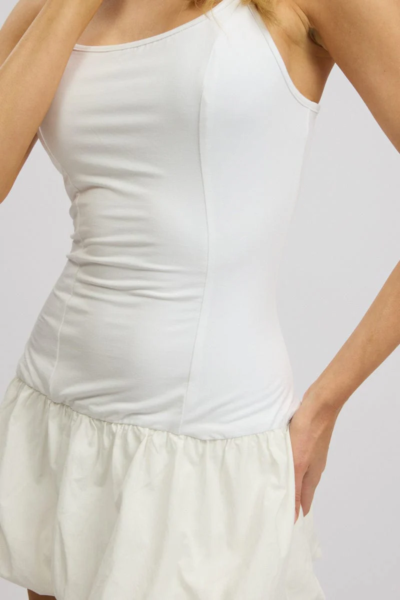 White Bubble Dress Singlet - Image 6