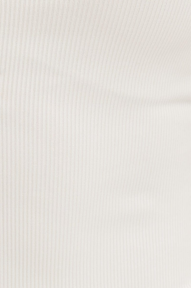 White Button Front Rib Bodysuit - Image 6