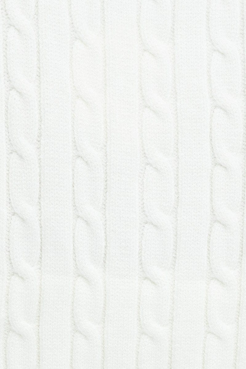 White Cable Knit Vest - Image 6